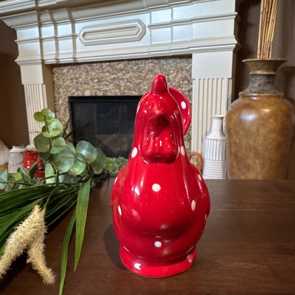 Temptations Red & White Polka Dots Rooster Chicken w/4 Measuring Spoons - Picture 2 of 7